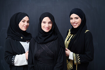 Image showing portrait of beautiful muslim women in fashionable dress