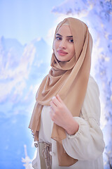 Image showing portrait of beautiful muslim woman in fashionable dress