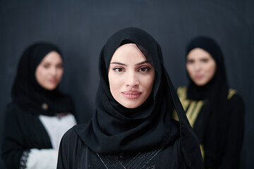 Image showing portrait of beautiful muslim women in fashionable dress