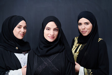 Image showing portrait of beautiful muslim women in fashionable dress