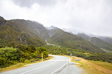 Image showing road to horizon New Zealand south island