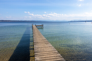 Image showing wooden jetty Starnberg lake