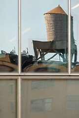 Image showing typical water tank on the roof of a building in New York City