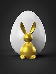 Image showing sweet Easter decoration bunny with egg