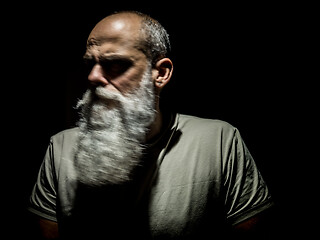 Image showing bearded man motion blur portrait