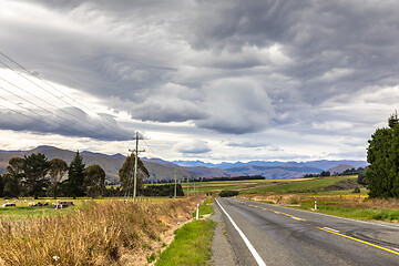 Image showing road to horizon New Zealand south island