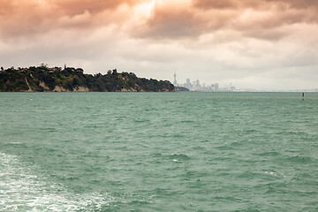 Image showing bad weather day at the ocean near Auckland New Zealand