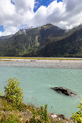 Image showing riverbed landscape scenery in south New Zealand