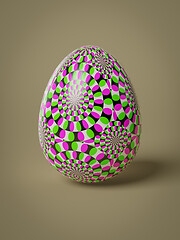 Image showing egg with optical illusion movement pattern isolated