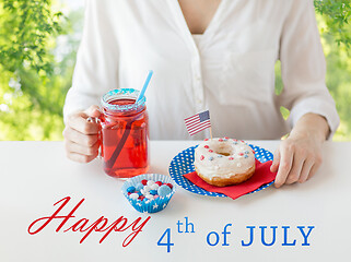 Image showing woman celebrating american independence day