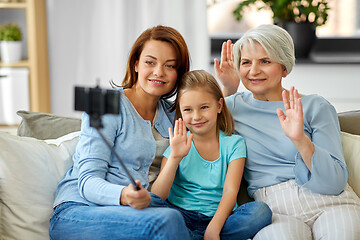 Image showing mother, daughter and grandmother taking selfie