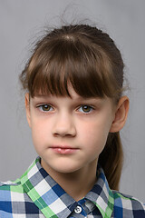 Image showing Close-up portrait of a pretty ten year old girl