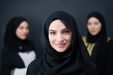 Image showing portrait of beautiful muslim women in fashionable dress