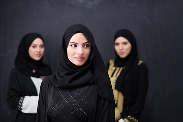 Image showing portrait of beautiful muslim women in fashionable dress