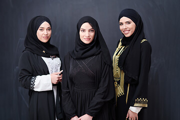 Image showing portrait of beautiful muslim women in fashionable dress