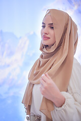 Image showing portrait of beautiful muslim woman in fashionable dress