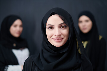 Image showing portrait of beautiful muslim women in fashionable dress