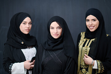 Image showing portrait of beautiful muslim women in fashionable dress