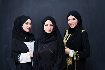 Image showing portrait of beautiful muslim women in fashionable dress