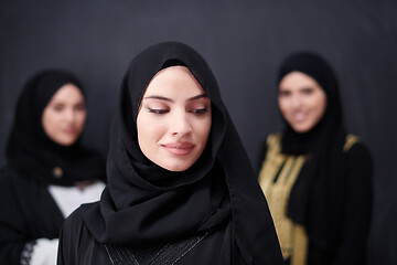 Image showing portrait of beautiful muslim women in fashionable dress