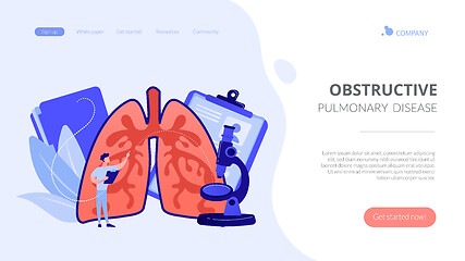 Image showing Obstructive pulmonary disease concept landing page.