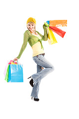 Image showing Shopping caucasian girl