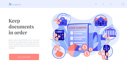 Image showing Estate planning concept landing page