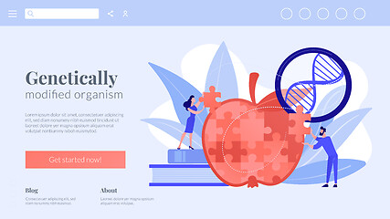 Image showing Genetically modified organism concept landing page.