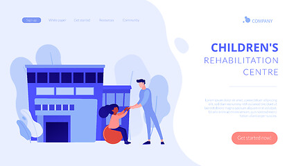 Image showing Children rehabilitation center concept landing page.