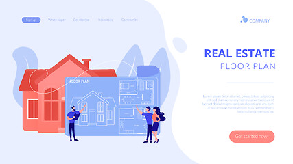 Image showing Real estate floor plan concept landing page