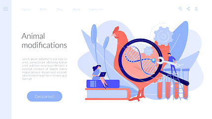 Image showing Genetically modified animals concept landing page.