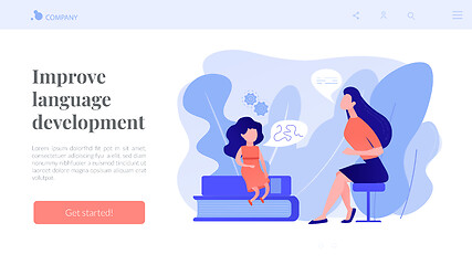 Image showing Speech therapy concept landing page