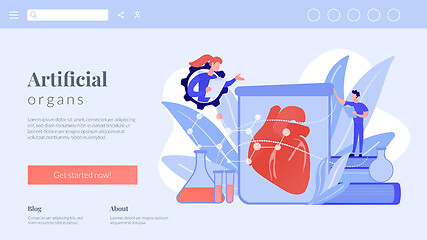 Image showing Lab-grown organs concept landing page.