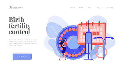 Image showing Female contraceptives concept landing page.