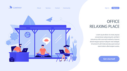 Image showing Office meditation booth concept landing page.