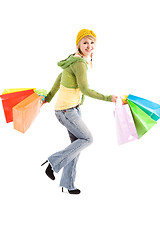 Image showing Shopping caucasian girl