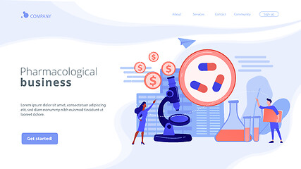 Image showing Pharmacological business concept landing page.