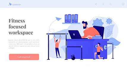 Image showing Fitness-focused workspace concept landing page.