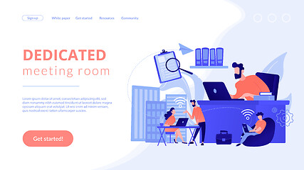 Image showing On-demand urban workspace concept landing page.