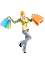 Image showing Shopping caucasian girl