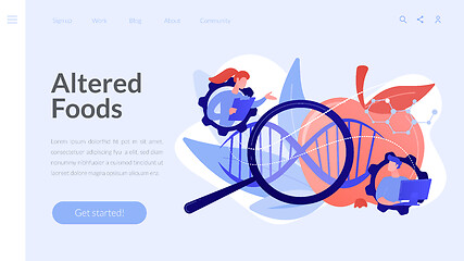 Image showing Genetically modified foods concept landing page.