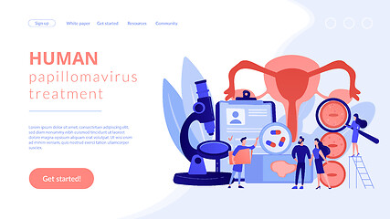 Image showing Human papillomavirus treatment concept landing pageation