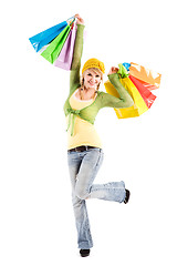 Image showing Shopping caucasian girl