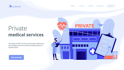 Image showing Private healthcare concept landing page.