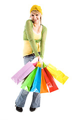 Image showing Shopping caucasian girl