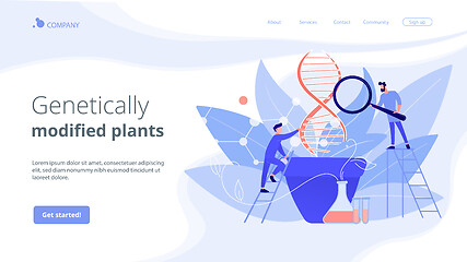 Image showing Genetically modified plants concept landing page.