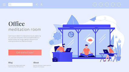 Image showing Office meditation booth concept landing page.