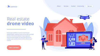 Image showing Real estate video tour concept landing page