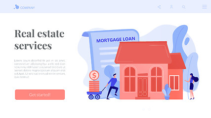 Image showing Mortgage loan concept landing page.