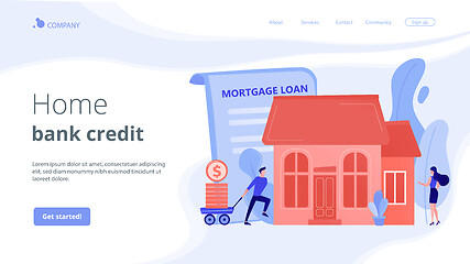 Image showing Mortgage loan concept landing page.